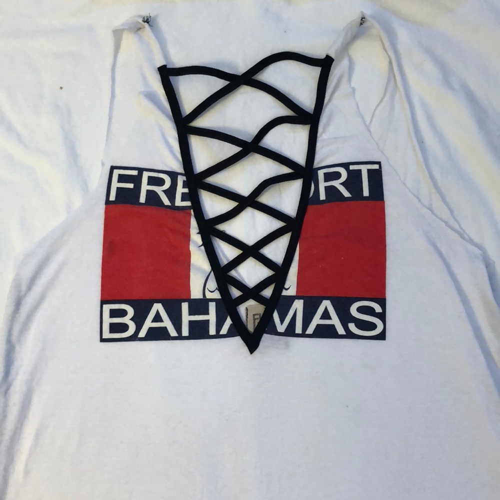 LF stores vintage lace up tank